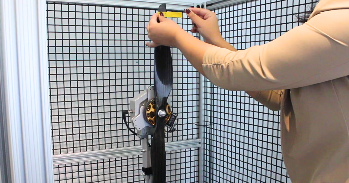 adding tape to balance propeller