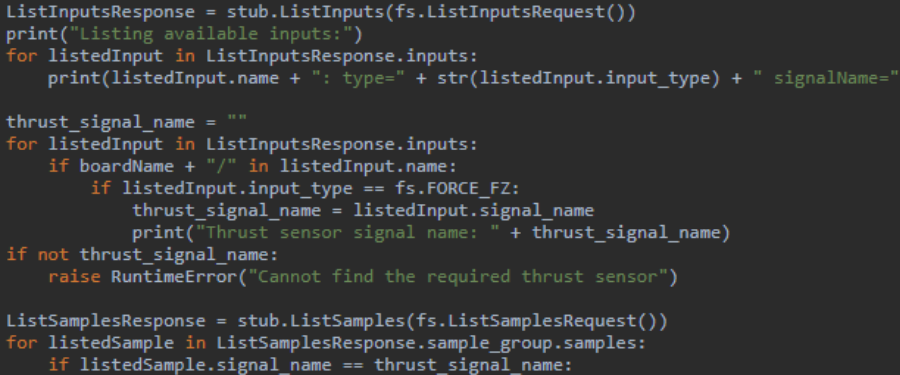 thrust stand software features